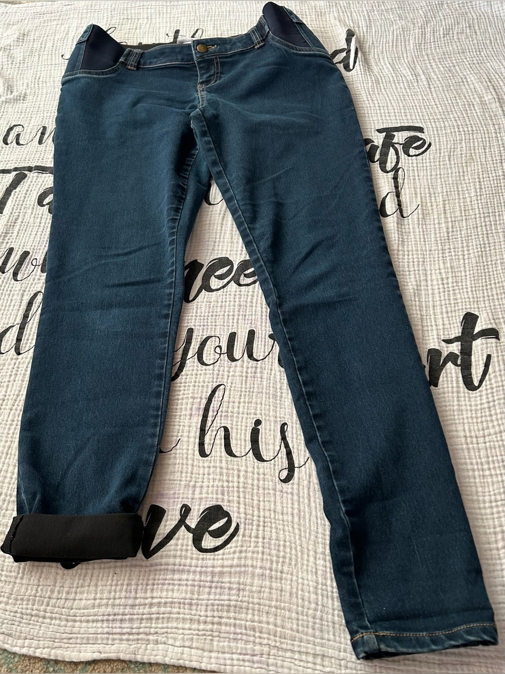 Dark Blue Women's Stretch Denim Maternity Jeans Size SP (4-6)
